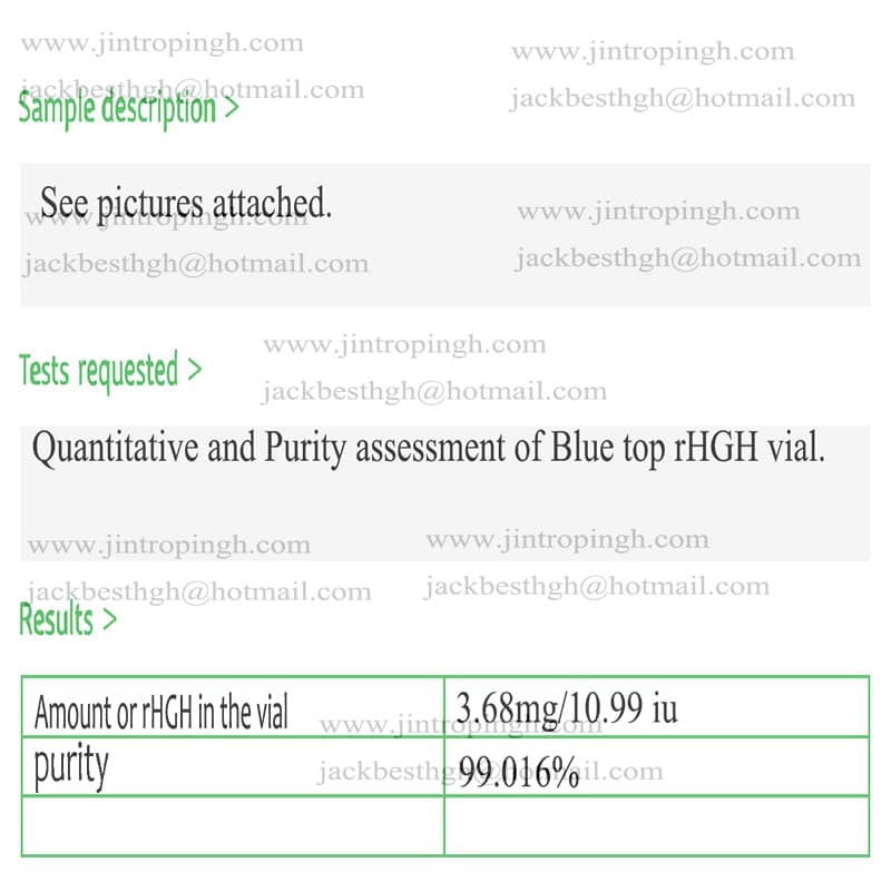 blue top hgh Laboratory test report ,green top hgh,black top hgh,yellow top hgh,gold top,