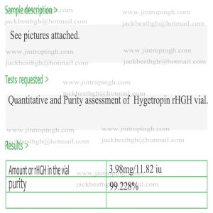 hygetropin HGH Laboratory test report